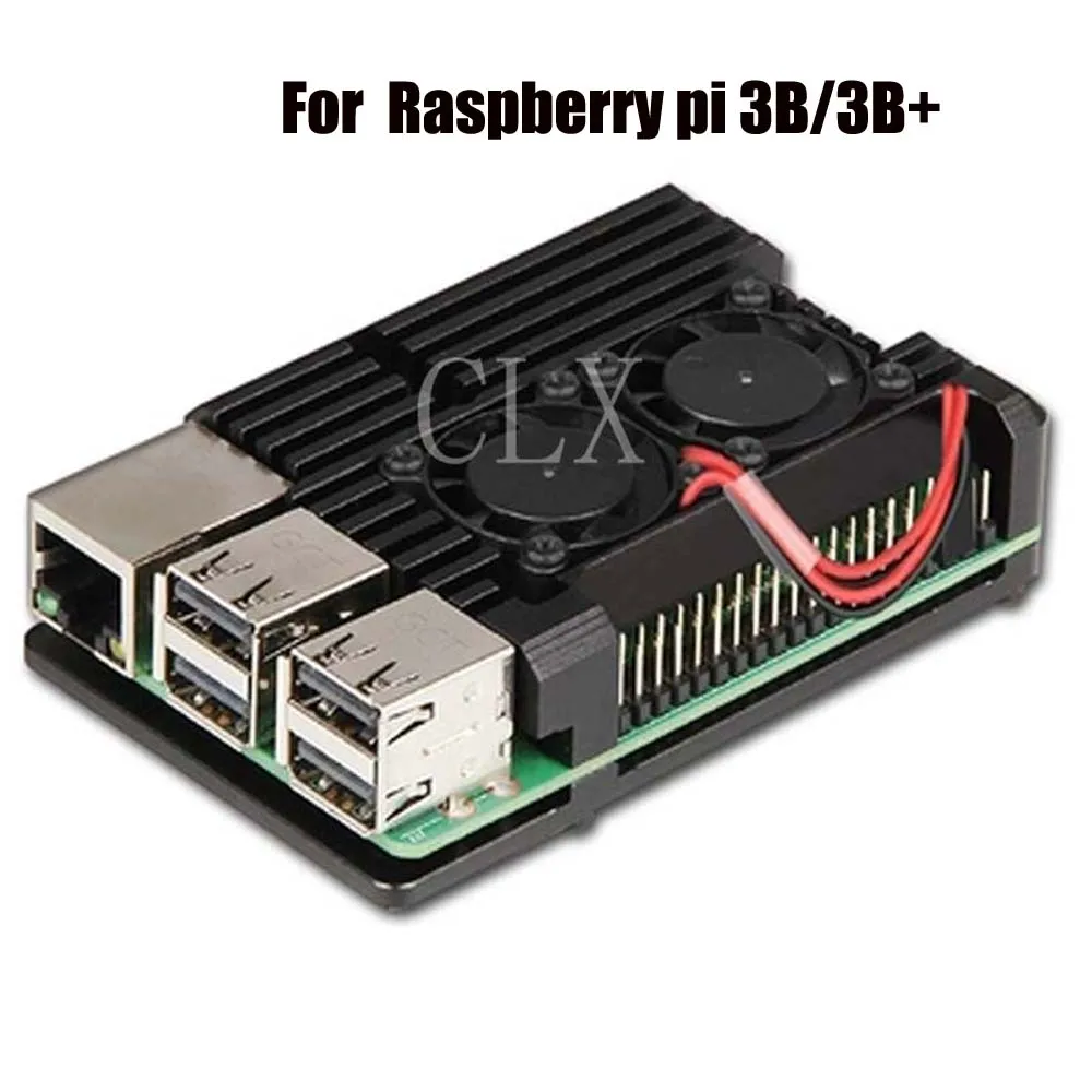 For 3B Black Raspberry Pi 3 Model B+/3B/4B защитный чехол из алюминиевого сплава металлический корпус для Raspberry Pi 3 Model B+/3B/4B - Цвет: For 3B Black
