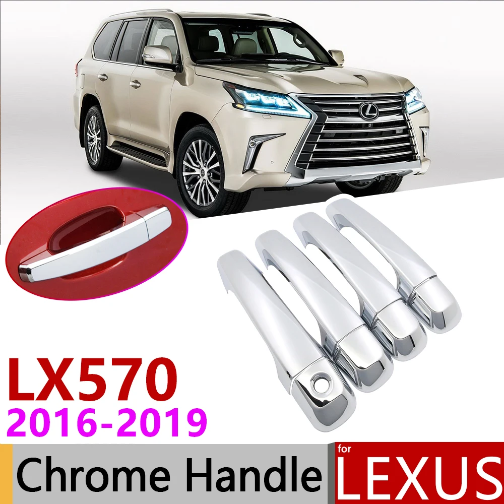 

for Lexus LX570 J200 LX450d 2016~2019 Luxurious Chrome Exterior Door Handle Cover Car Accessories Stickers Trim Set 2017 2018