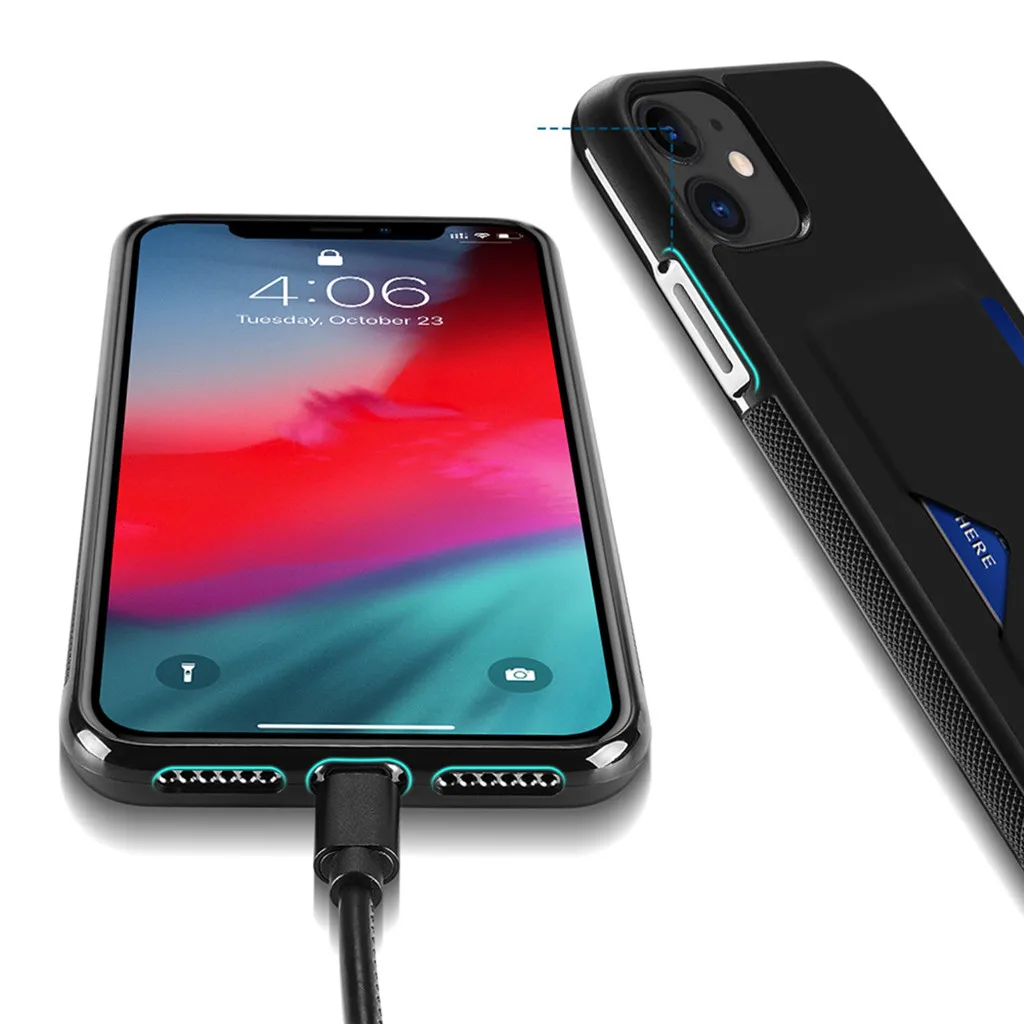 Shockproof newest Phone fashion Protective Case Credit Card Slot Cover For iPhone 11 6.1 inch hot sales Anti-fall dropship