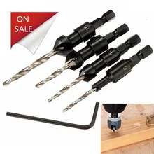 4 шт. Деревообработка 5 Флейта HSS Зенковка сверло набор Столярный инструмент 6-12