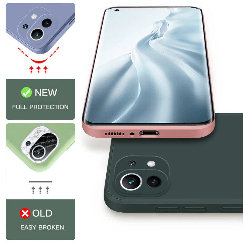 Square Liquid Silicone Case For Xiaomi Mi 8|Mi 9|Mi CC9|Mi 9SE|Mi 10|Mi 10T Lite|Mi 10 Pro|Mi 11|Coque Slim Matte Soft Cover