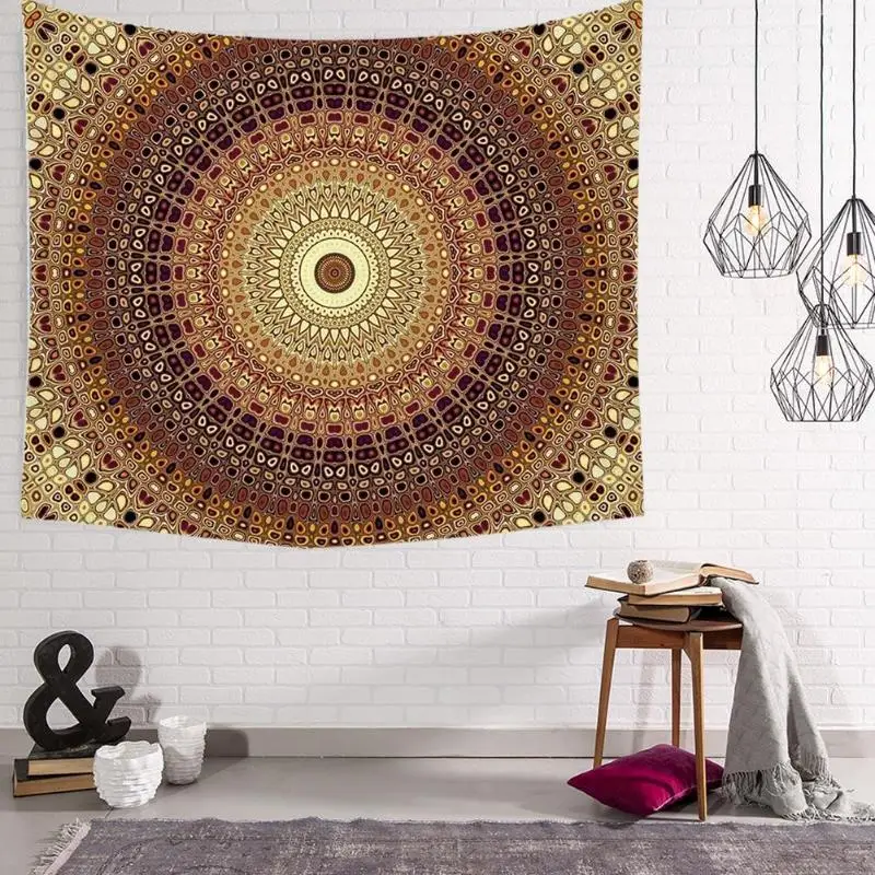 Настенный Гобелен простой текстуры и ретро внешний вид роскошный Boho Печатный коврик для пикника и похода палатка коврик для сна
