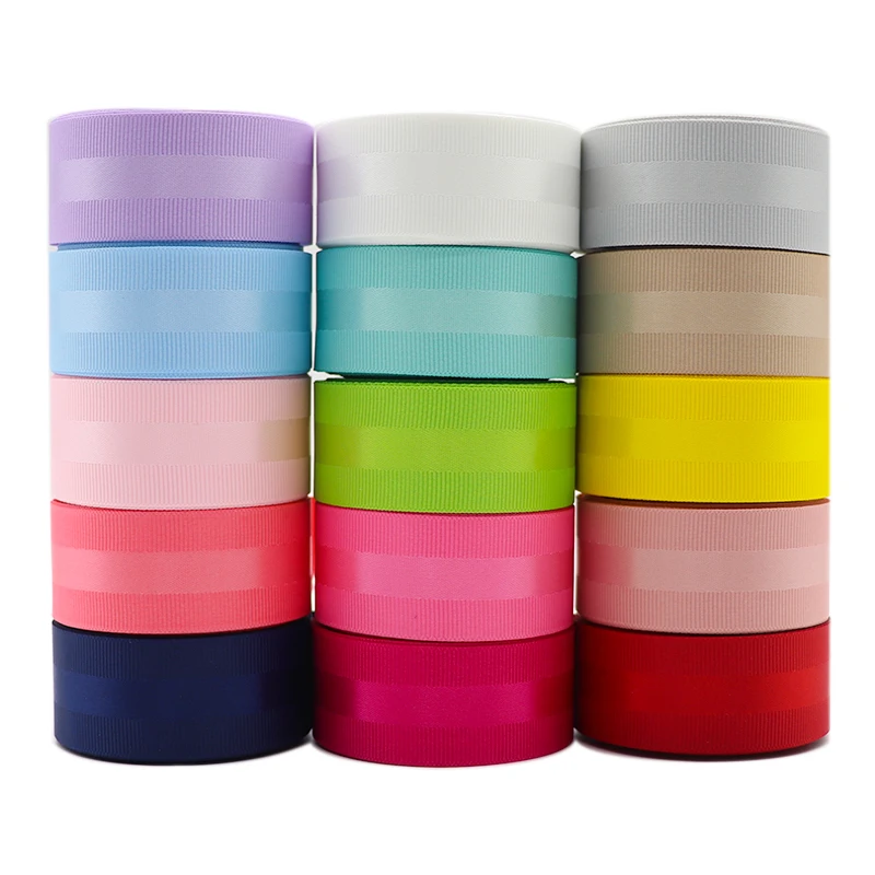 Satin Ribbons Grosgrain Ribbon Ribbon Decoration 25MM/38MM 5 Yards Edge For Crafts DIY Hair Bows Gift Packaging Wedding Party