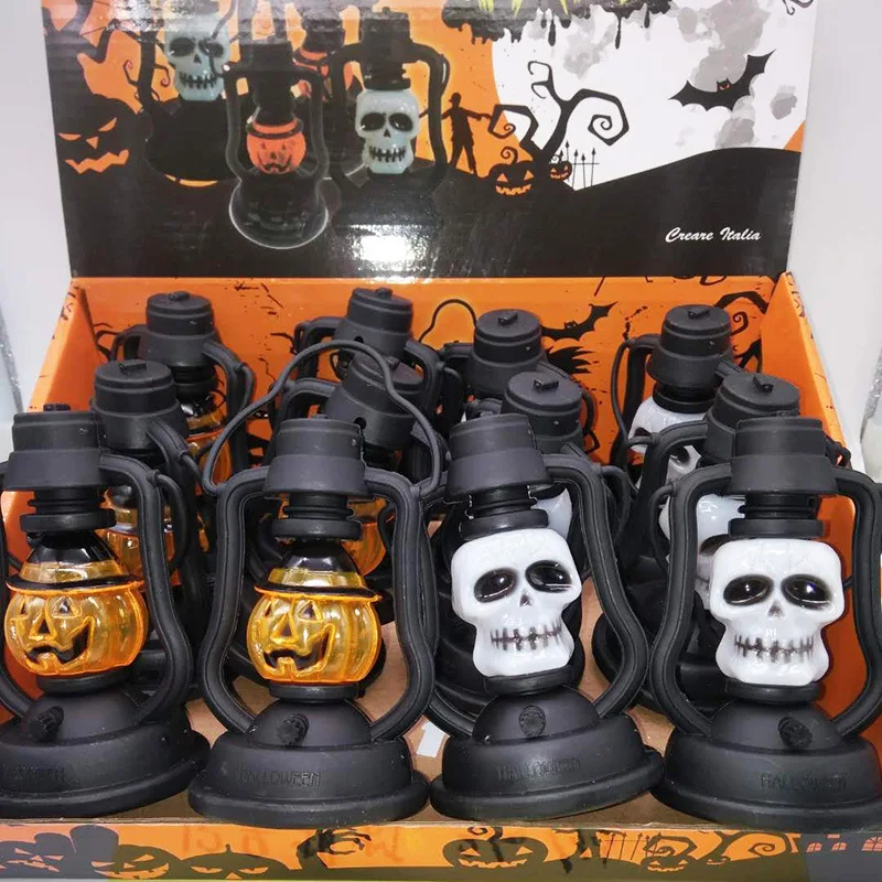 Halloween Pumpkin Lantern Halloween Product Hand Kerosene Lamp LED Colorful Small Night Lamp Decoration Props Small Lantern
