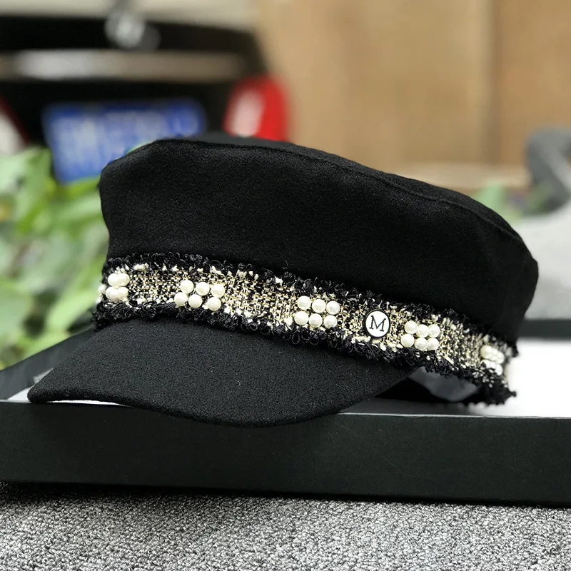 Женская шапка большого размера, темно-синяя, плоская шляпа с маленькой головой, фетровая армейская шапка с большой головой, Женская шерстяная шапка больших размеров, берет, шапки 56 см, 57,5 см, 59 см, 61 см