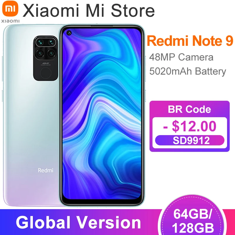 Versión Global Xiaomi Redmi Nota 9 3GB RAM 64GB ROM Smartphone MTK Helio G85 Octa Core 48MP Quad cámara trasera 5020mAh