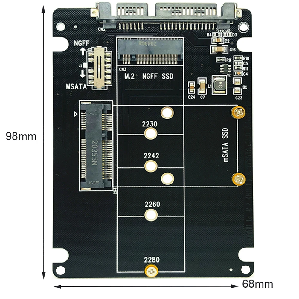 SSD, NGFF para USB Converter, HDD Riser Card, 2 em 1, SSD, 2 em 1