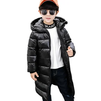 

Jacket For Boys 2020 New Brand Hooded Winter Long Style Solid Color Parkas Infant Toddler Thick Coat Kids Clothes 2 3 4 5 6 7Yrs