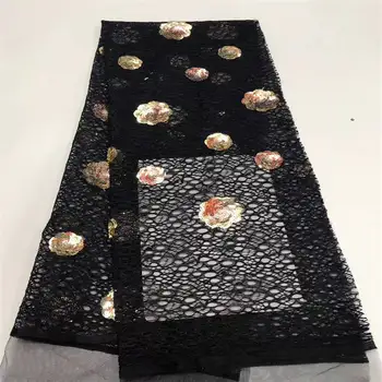 

Sequins Lace Fabric French Mesh Lace Fabric 2020 High Quality Lace Nigerian Net Lace Fabrics For Wedding Party NI2594-1
