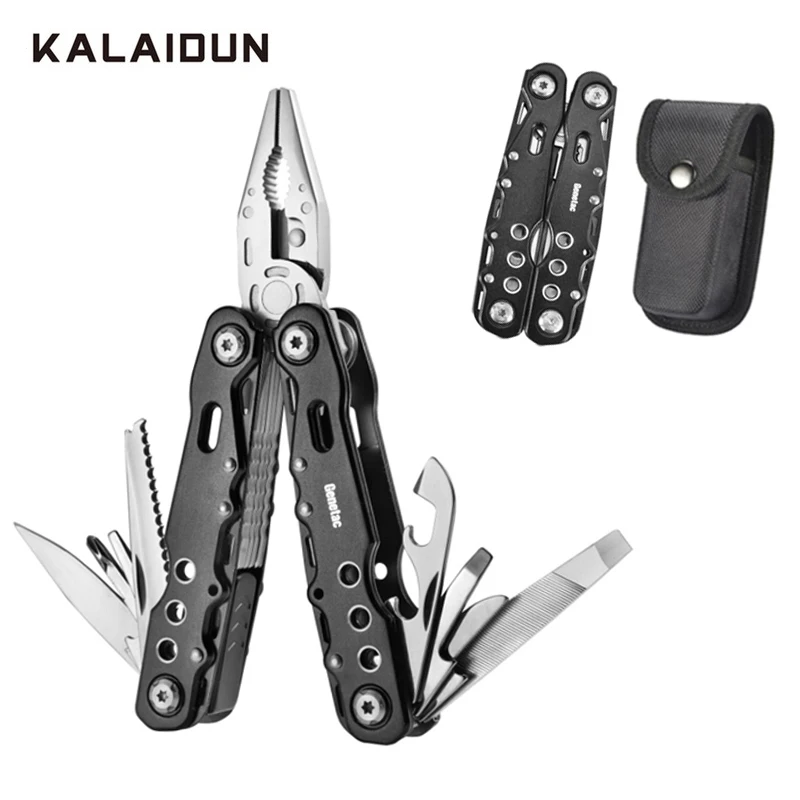 

KALAIDUN Pliers Multitool Crimping Tool Wire Stripper Cable Cutter Folding Plier Crimper Knife Portable Survival Hand Tools