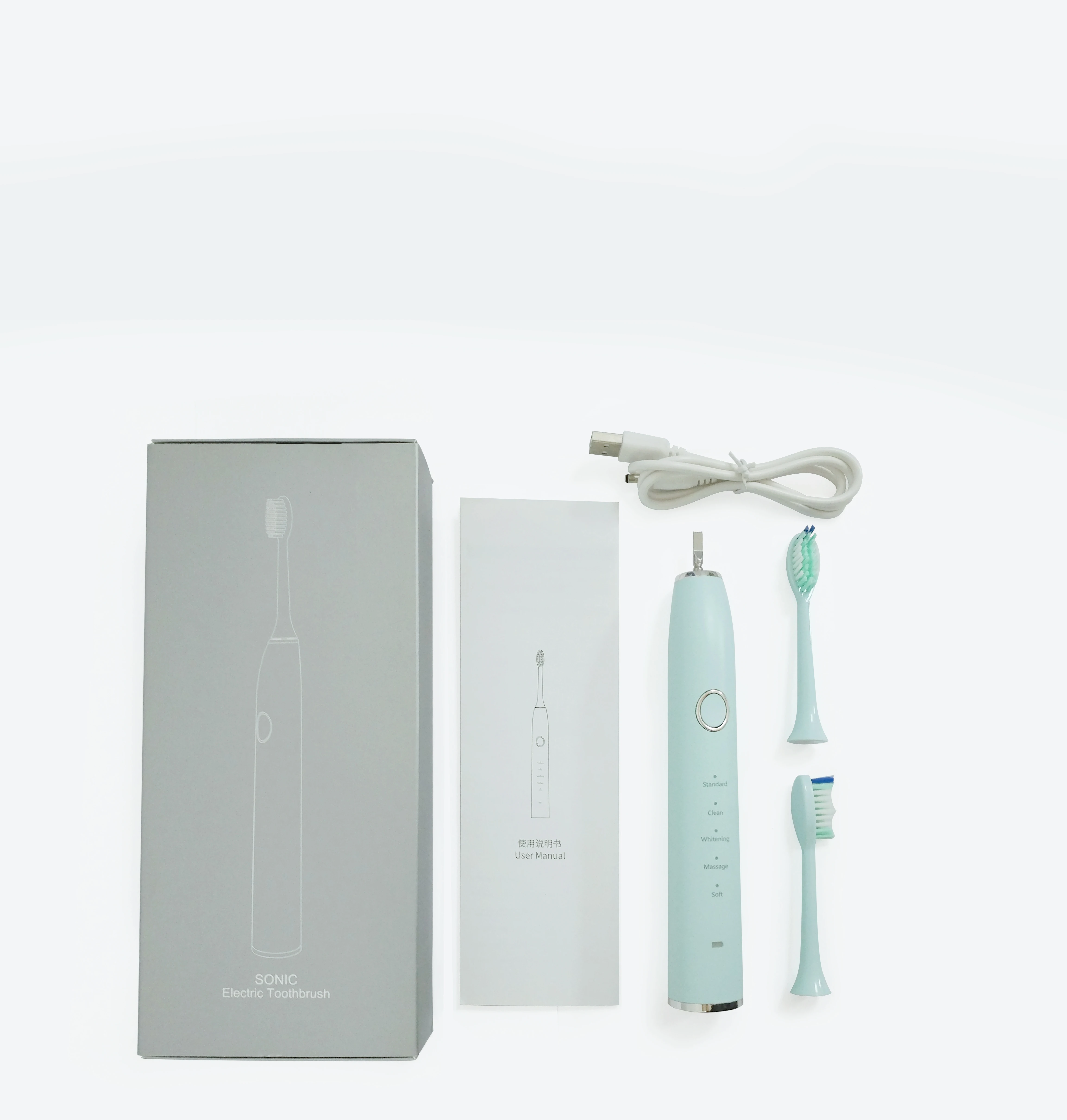 Ultrasonic Sonic Electric Toothbrush USB Rechargeable Tooth Brushes With 2 Pcs DuPont Replacement Time Brush Heads Waterproof Ultrasonic Sonic Electric Toothbrush USB Rechargeable Tooth Brushes With 2 Pcs DuPont Replacement Time Brush Heads Waterproof