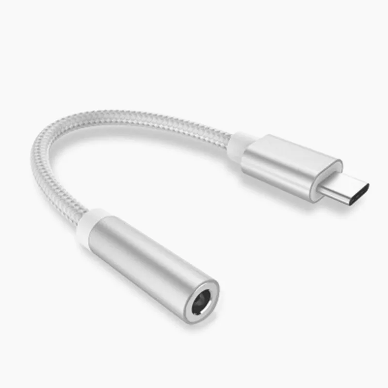 Usb type-C до 3,5 мм разъем для наушников AUX аудио кабель адаптер для samsung LG Nexus Oneplus Nokia Xiaomi huawei type C смартфонов - Цвет: Silver