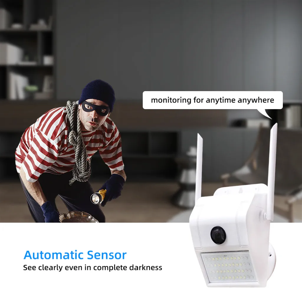 На открытом воздухе датчик движения СИД IP HD 1080P Камера Беспроводной WI-FI 2 канальный аудио Водонепроницаемый IP66 наблюдения Ночное видение Смарт WI-FI Камера