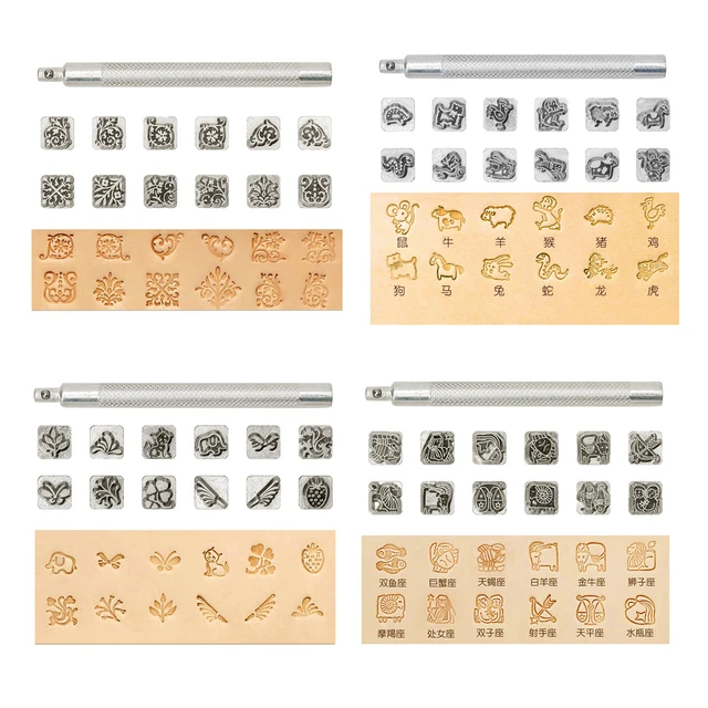 12 Pcs Animal Stamp Punch Set Leather Craft Metal Steel Punch