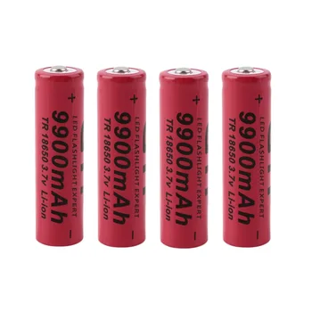 

4 pcs AA 3.7V 18650 9900mAh Rechargeable Li-ion LED Battery Safe Environmental Friendly For Flashlight