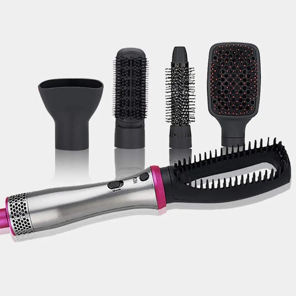 

5 in 1 Hair Dryer Volumizer Blow Shape Negative Iron Hair Dryer Brush Hair Straightener Curler Ceramic Hot Air Brush Hair Comb