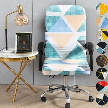 

Modern Geometry Printed Elastic Stretch Office Chair Cover Washable Computer Arm Chair Slipcover Rotatable Chair Protector M/L
