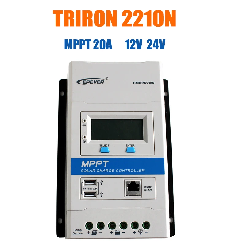 

EPEVER TRIRON MPPT 20A Solar Charge Controller 12V 24V Auto Black-light LCD Modular Solar Regulator Negative Grounding