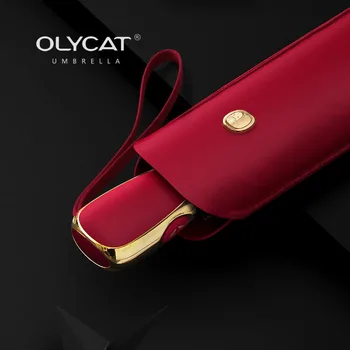 

OLYCAT Flat Automatic Umbrella Rain Women Sunshade Anti Uv Women Umbrella Folding Umbrella Windproof Girl Umbrella Women Parasol