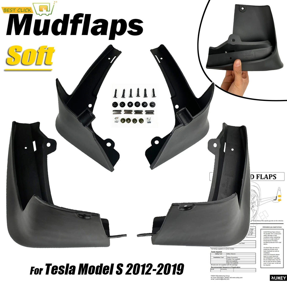 4pcs Mud Flaps Splash Guards Kit for Infiniti M35h M37 M56 Q70 Q70L 2012-2015
