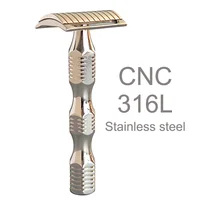 Dscosmetic T7 316L stainless steel double edge safety razor 1