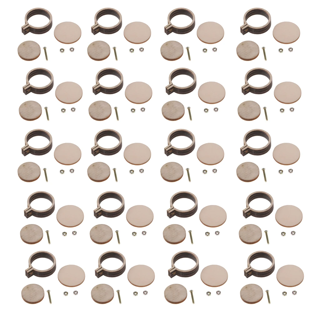 20Pieces Mini Wooden Embroidery Hoop Frame Round Circle for Cross Stitch DIY Art Craft Needlepoint Accessories  