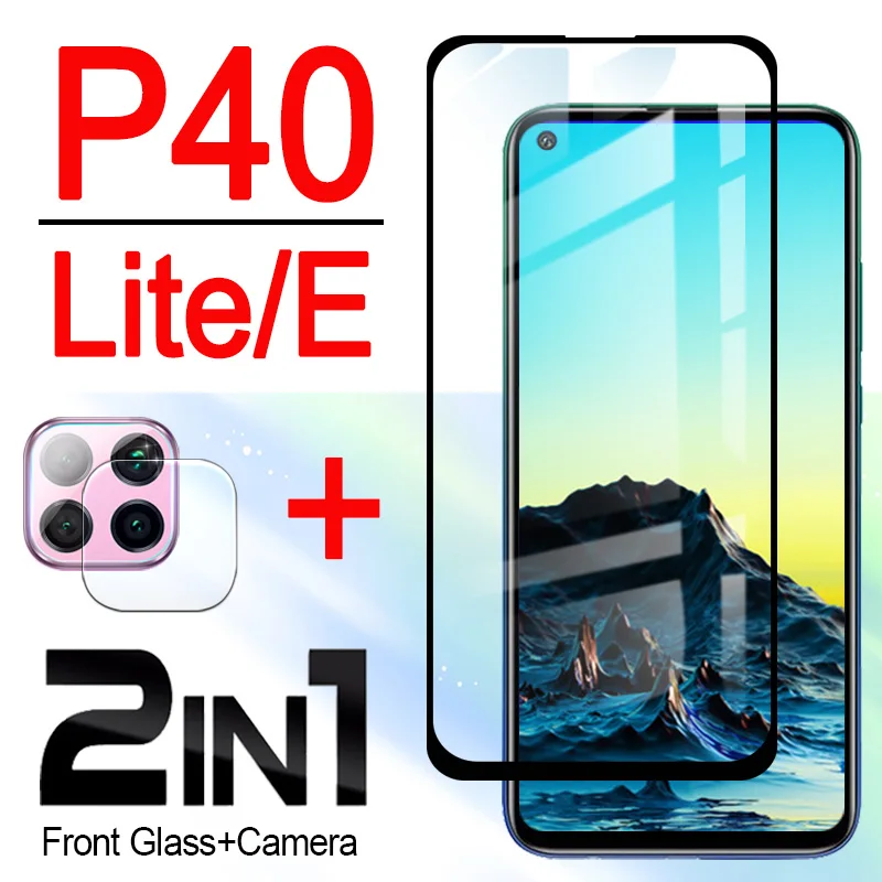 Чехол для Huawei P40 Lite E P40lite Защитное стекло телефона бронированное 40 легкий