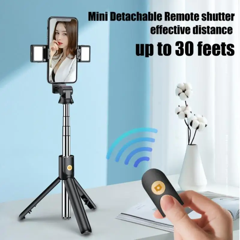 

Wireless Bluetooth Selfie Stick Foldable Handheld Monopod Shutter Remote Tripod +fill Light For IPhone Samsung Xiaomi For Video