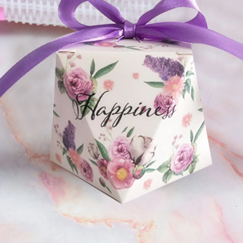 

25pcs Floral Candy Box Wedding Box Wedding Favors and Gifts Event Party Supply Wedding Decoration small