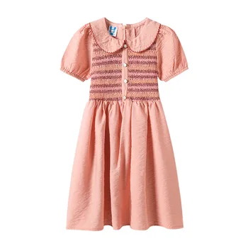 

2020 Summer New Crimp Girls Dress Baby Collar Dresses for Baby Princess Children Elegant Dresses Party Toddler Clothes, #8487