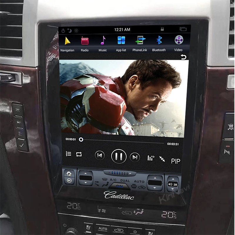 KiriNavi вертикальный экран Tesla style 1 Din Android 8,1 10," Автомобильный dvd-плеер для Cadillac Escalade SLS gps навигация автомобильное радио