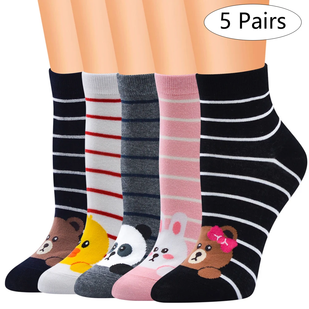 4/5/6 пар/партия, рождественские подарки для мужчин Для женщин коралловый зимние теплые носки Рождественский Повседневное хлопковые носки с картинками Санта Клаус, забавные носки - Цвет: F  5 Pairs