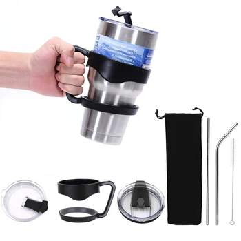 

Behogar 1PCS Handle +1PCS Leakproof Lid +1PCS Straw Lid +2PCS Drinking Straws +1PCS Cleaning Brush+1PCS Pouch for Yeti 30OZ Cups