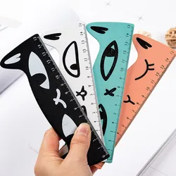 Règle en bois de dessin animé chat couleur 15cm, 30 pièces par ensemble, dessin de salle de classe pour étudiants, règle de papeterie pour compte à main 
