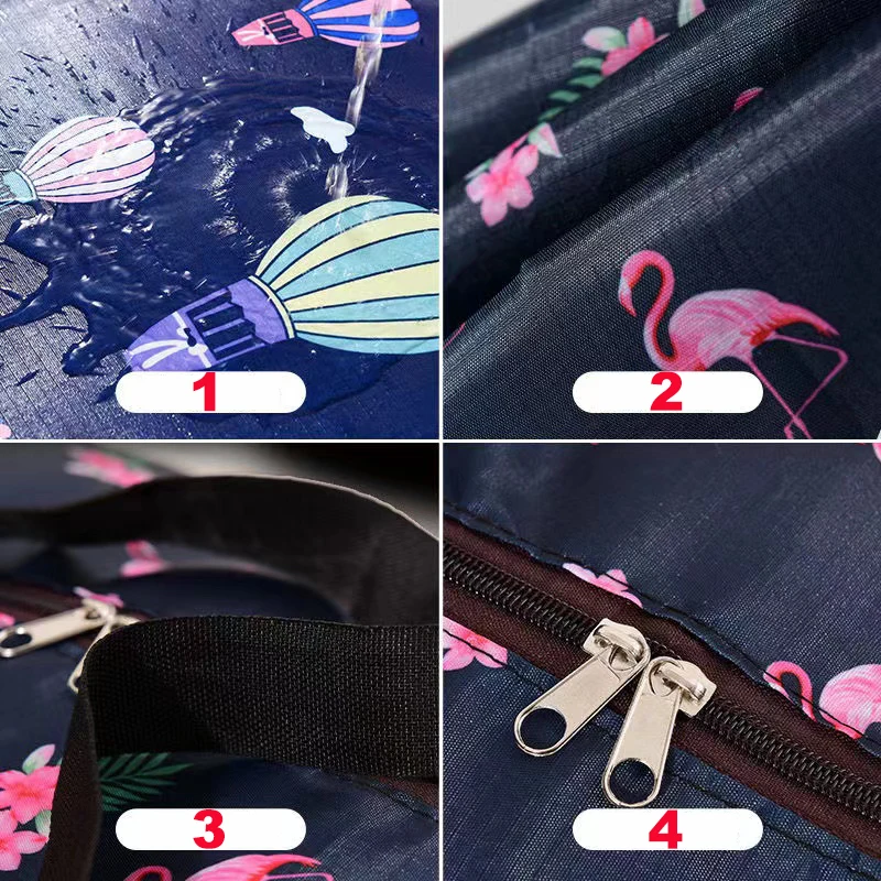 Travel Duffel Bag Waterproof Foldable Luggage Clothes Storage Bags Zipper Thickened Moisture Proof Moving Packing Portable
