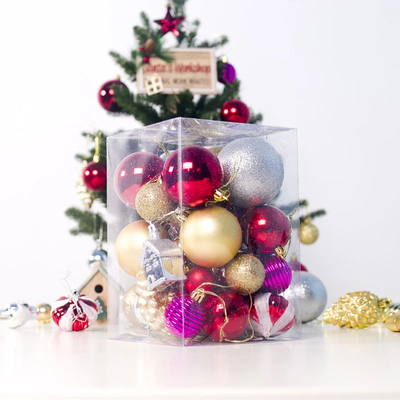 30 шт./компл. Рождественская елка мяч рождественское подвесное украшение для домашней вечеринки декор яркие красные золотого мяч вечерние Декор