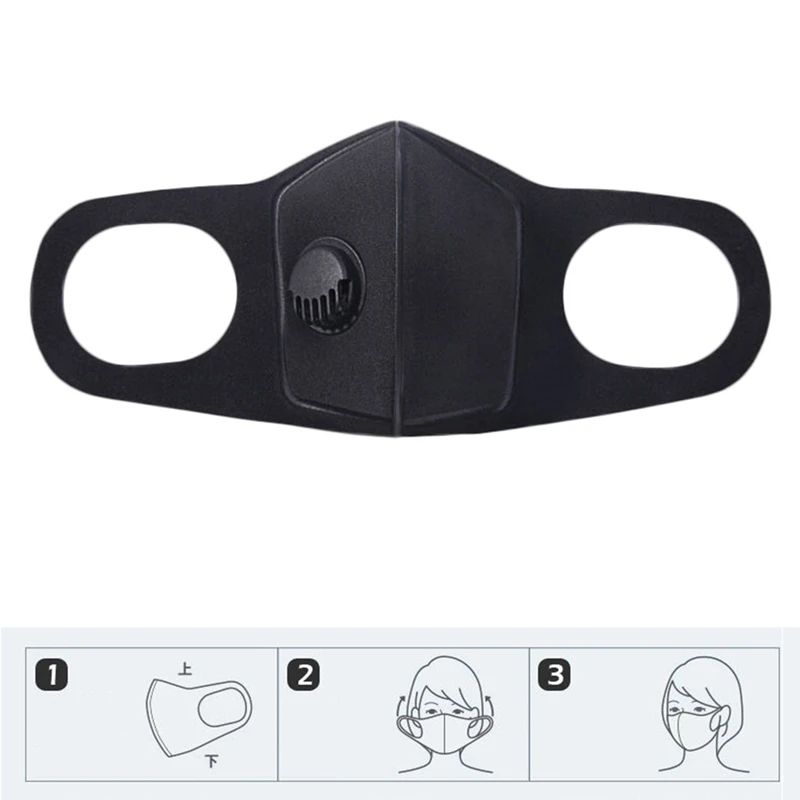 PM2.5 анти-хлопковая Дымчатая Маска дыхательный клапан Анти-пыль рот маска фильтр с активированным углем респиратор рот Муфельная маска лицо