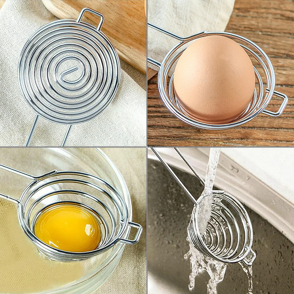 

Creative Eggs Tool Stainless Steel Egg Dividers Spiral Egg Yolk Separator Safe Practical Hand Egg Tools Kicthen Cooking Gadgets