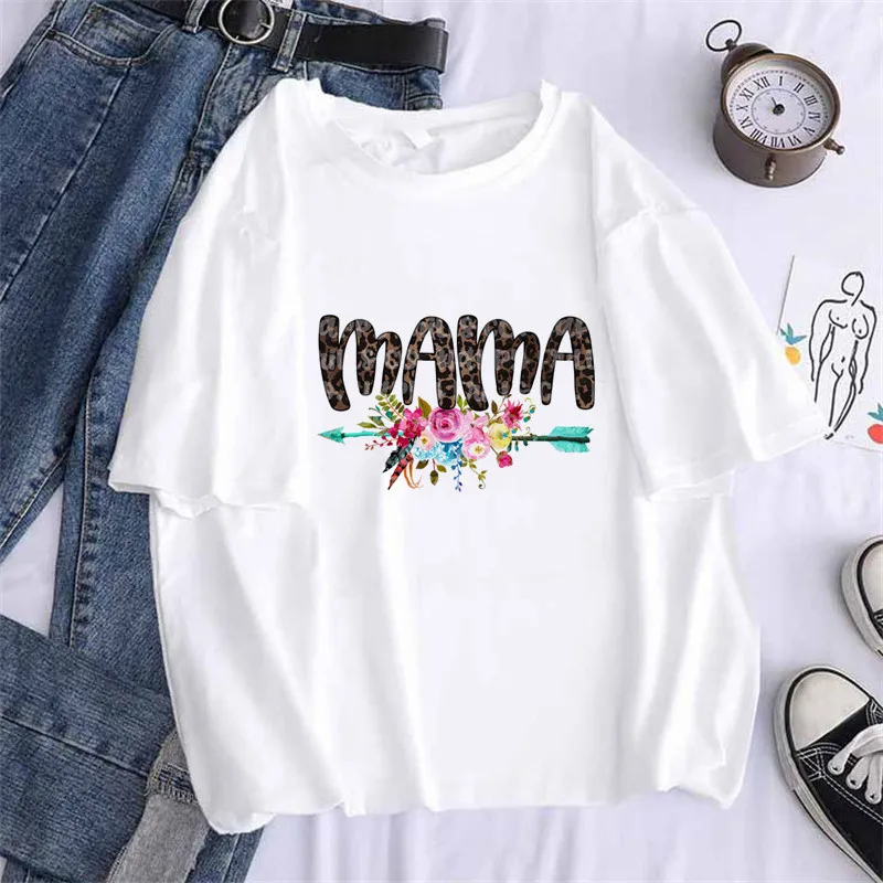 Футболка женская с принтом Super Mom Graphic модная футболка коротким рукавом топ в