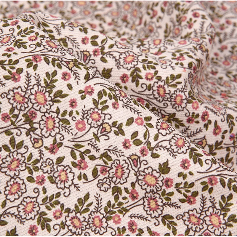 Half Meter Autumn Winter New Design Little Flower Print Cotton Corduroy Fabric For Shirt Coat Face Shoe Surface T1498 Half Meter Autumn Winter New Design Little Flower Print Cotton Corduroy Fabric For Shirt Coat Face Shoe Surface T1498