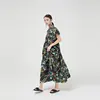 XITAO Cartoon Print Pattern Dress Women 2020 Summer Casual Fashion New Style Temperament  Stand Collar Short Sleeve Dress ZP1346 5