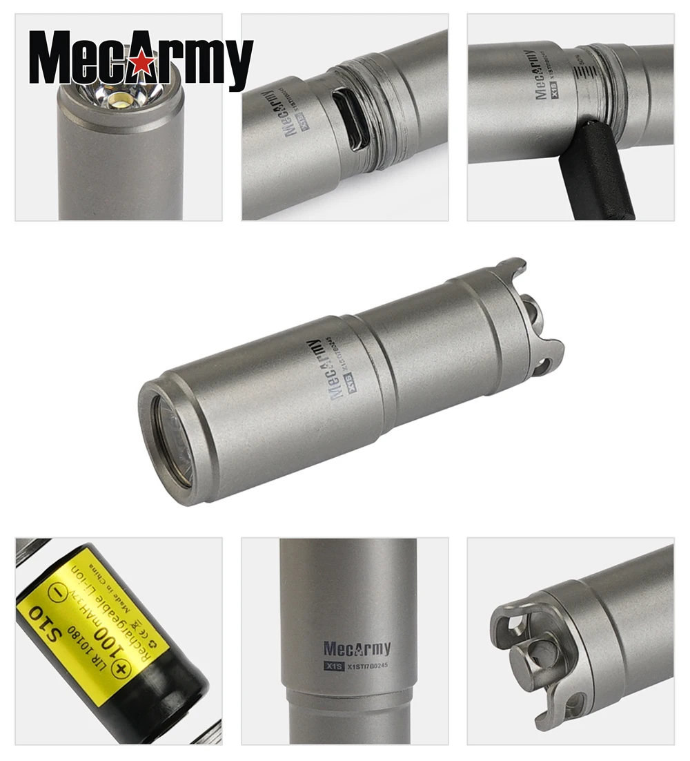 Mecarmy X1s Titanium Keychain Flashlight Cree Xpg2 Led 130lm Beam
