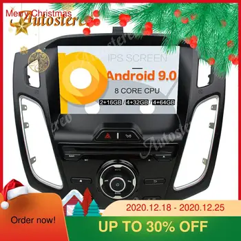 شراءأندرويد 9 DSP IPS سيارة تحديد مواقع لمشغل أقراص دي في دي خريطة الملاحة لفورد فوكس 2012-2014 رئيس وحدة مشغل وسائط متعددة مسجل شرائط لوحة القيادة