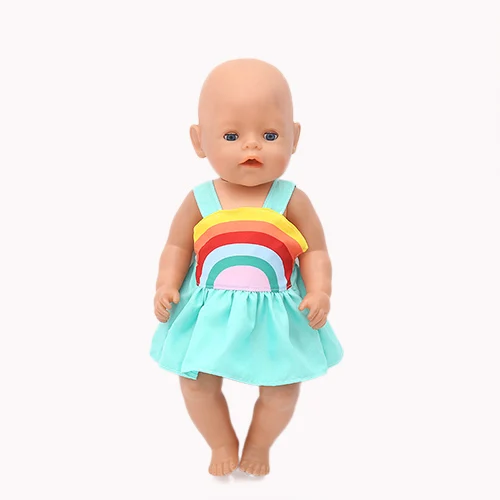 Новое Стильное платье, одежда подходит для детей 17 дюймов/43 см, куклы для новорожденных, аксессуары для кукольной одежды для детского праздника, подарок - Color: 2