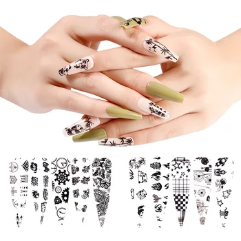 

10 Design/set Nail Foil Nail Art Transfer Foil Stickers Paper sparkly AB Color UV Gel Wraps Nail Adhesive Decals