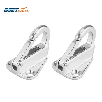 

BSET MATEL 2PCS 43mm Stainless Steel 316 Fending Hook Fender Spring Hook Snap Attach Rope Boat Sail Tug Ship marine Hardware