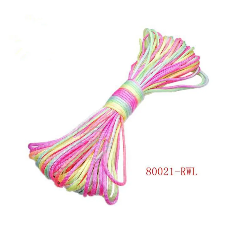 Цветной Радужный шнур парашютный шнур Паракорд Tie Dye style type III 7 Strand 550 Paracord 6M