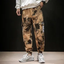 Новинка, Осенние повседневные спортивные штаны, мужские камуфляжные брюки, комбинезоны, популярно среди молодежи, свободные, большие, длинные, хип-хоп, черные, 5XL