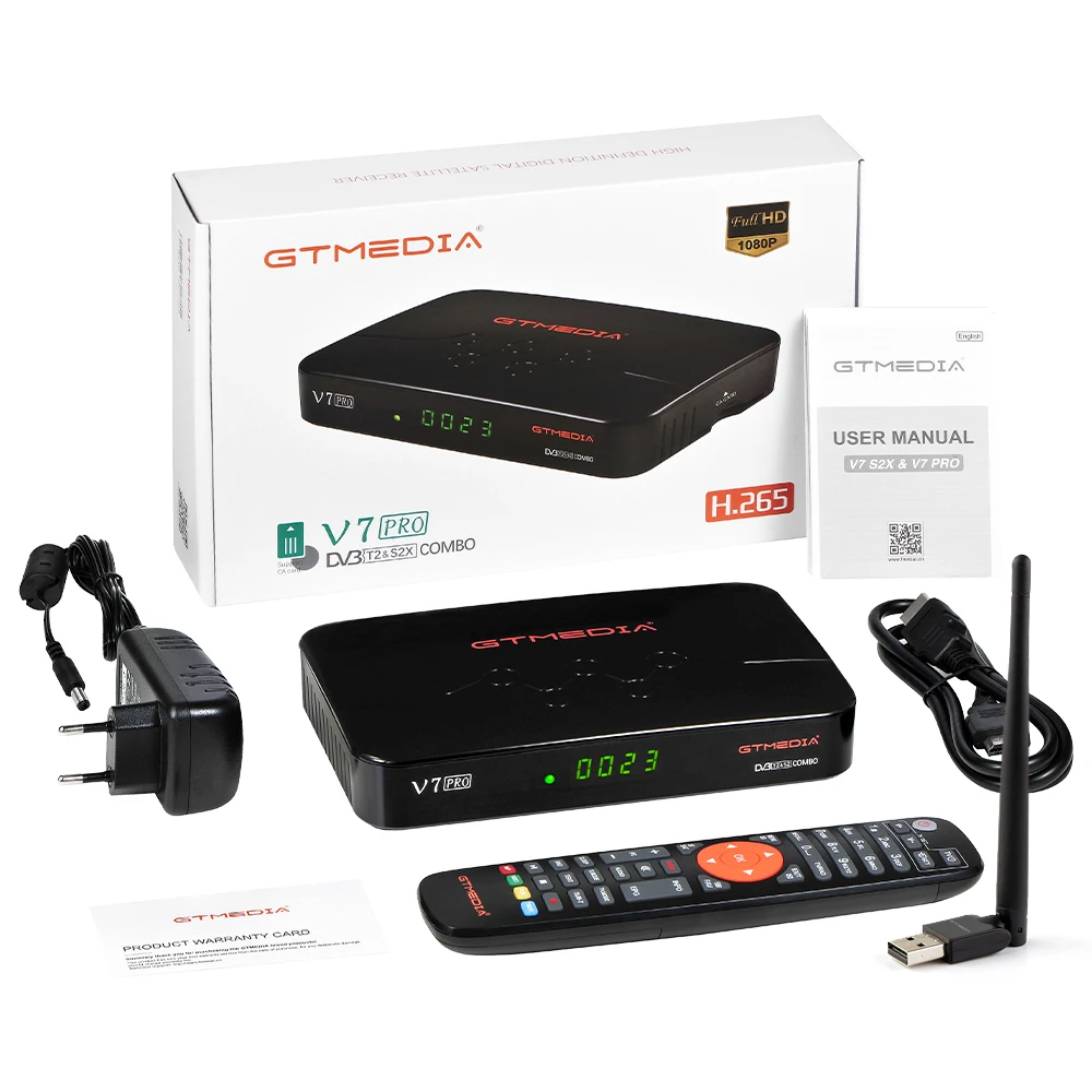 2021 GTMEDIA V7 Pro DVB S/S2/S2X/T/T2 спутниковый комбинированный HEVC 10 битный декодер поддержка