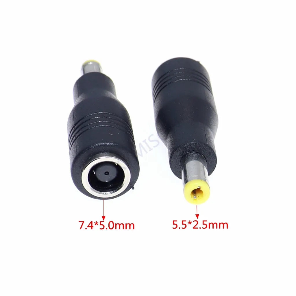 Power Plug Adapter DC 7.4x5.0mm Female to 5.5x2.5mm Power Adapter Plug Converter Laptop Charger Connector Jack for Asus Toshiba Notebook Adapter Power Socket Adapter Conversion Plug Plug Conversion Socket Wall Charger Adapter Universal Socket Adapter